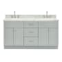Ariel Hamlet 66" Free Standing Double Basin Vanity Set with Cabinet and Marble Vanity Top Grey