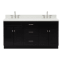 Ariel Hamlet 66" Free Standing Double Basin Vanity Set with Cabinet and Quartz Vanity Top Black