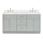 Ariel Hamlet 66" Free Standing Double Basin Vanity Set with Cabinet and Quartz Vanity Top Grey