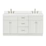 Ariel Hamlet 66" Free Standing Double Basin Vanity Set with Cabinet and Quartz Vanity Top White