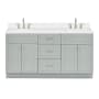 Ariel Hamlet 67" Free Standing Double Basin Vanity Set with Cabinet and Quartz Vanity Top Grey