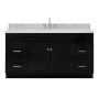 Ariel Hamlet 67" Free Standing Single Basin Vanity Set with Cabinet and Marble Vanity Top Black