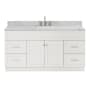 Ariel Hamlet 67" Free Standing Single Basin Vanity Set with Cabinet and Marble Vanity Top White