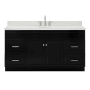 Ariel Hamlet 66" Free Standing Single Basin Vanity Set with Cabinet and Quartz Vanity Top Black