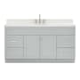 Ariel Hamlet 66" Free Standing Single Basin Vanity Set with Cabinet and Quartz Vanity Top Grey
