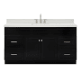 Ariel Hamlet 66" Free Standing Single Basin Vanity Set with Cabinet and Quartz Vanity Top Black