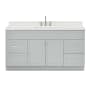 Ariel Hamlet 66" Free Standing Single Basin Vanity Set with Cabinet and Quartz Vanity Top Grey