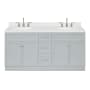 Ariel Hamlet 72" Free Standing Double Basin Vanity Set with Cabinet, Quartz Vanity Top, and Oval Bathroom Sinks Grey
