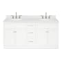 Ariel Hamlet 72" Free Standing Double Basin Vanity Set with Cabinet, Quartz Vanity Top, and Oval Bathroom Sinks White