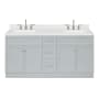 Ariel Hamlet 72" Free Standing Double Basin Vanity Set with Cabinet, Quartz Vanity Top, and Rectangular Bathroom Sinks Grey