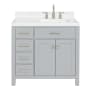Ariel Bristol 36" Free Standing Single Basin Vanity Set with Cabinet, Quartz Vanity Top, and Rectangular Sink Grey