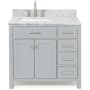 Ariel Bristol 36" Thick Carrara Marble Vanity Top Grey