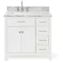 Ariel Bristol 36" Thick Carrara Marble Vanity Top White