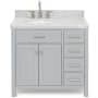 Ariel Bristol 36" Thick Carrara Marble Vanity Top Grey
