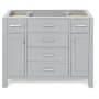 Ariel Bristol 42" Single Free Standing Vanity Cabinet Only - Less Vanity Top Grey