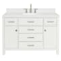 Ariel Bristol 48" Free Standing Single Basin Vanity Set with Cabinet, Quartz Vanity Top, and Oval Sink White