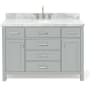 Ariel Bristol 48" Thick Carrara Marble Vanity Top Grey
