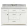 Ariel Bristol 48" Thick Carrara Marble Vanity Top White