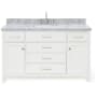 Ariel Bristol 54" Thick Carrara Marble Vanity Top White
