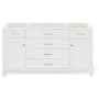 Ariel Bristol 60" Single Free Standing Vanity Cabinet Only - Less Vanity Top White