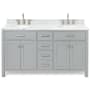 Ariel Bristol 60" Thick Carrara Marble Vanity Top Grey