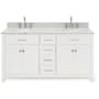 Ariel Bristol 60" Thick Carrara Marble Vanity Top White