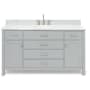 Ariel Bristol 60" Thick Carrara Marble Vanity Top Grey