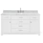 Ariel Bristol 60" Thick Carrara Marble Vanity Top White