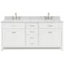 Ariel Bristol 72" Thick Carrara Marble Vanity Top White