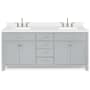 Ariel Bristol 72" Thick Quartz Vanity Top Grey