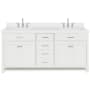 Ariel Bristol 72" Thick Quartz Vanity Top White