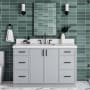 Ariel Kelly 54-1/4" Free Standing Single Basin Vanity Set with Cabinet and Quartz Vanity Top Grey