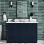 Ariel Kelly 54-1/4" Free Standing Single Basin Vanity Set with Cabinet and Quartz Vanity Top Midnight Blue