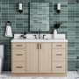 Ariel Kelly 54-1/4" Free Standing Single Basin Vanity Set with Cabinet and Quartz Vanity Top White Oak
