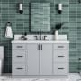 Ariel Kelly 54" Free Standing Single Basin Vanity Set with Cabinet and Quartz Vanity Top Grey