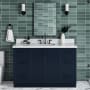 Ariel Kelly 54" Free Standing Single Basin Vanity Set with Cabinet and Quartz Vanity Top Midnight Blue