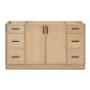 Ariel Kelly 60" Double Free Standing Vanity Cabinet Only - Less Vanity Top White Oak