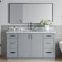 Ariel Kelly 61" Free Standing Single Basin Vanity Set with Cabinet and Quartz Vanity Top Grey