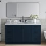 Ariel Kelly 61" Free Standing Single Basin Vanity Set with Cabinet and Quartz Vanity Top Midnight Blue