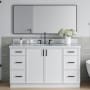 Ariel Kelly 61" Free Standing Single Basin Vanity Set with Cabinet and Quartz Vanity Top White