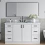 Ariel Kelly 60" Free Standing Single Basin Vanity Set with Cabinet and Quartz Vanity Top White