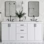 Ariel Kelly 72" Free Standing Double Basin Vanity Set with Cabinet and Quartz Vanity Top White