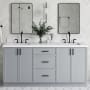 Ariel Kelly 72" Free Standing Double Basin Vanity Set with Cabinet and Quartz Vanity Top Grey