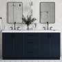 Ariel Kelly 72" Free Standing Double Basin Vanity Set with Cabinet and Quartz Vanity Top Midnight Blue