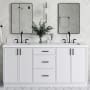 Ariel Kelly 72" Free Standing Double Basin Vanity Set with Cabinet and Quartz Vanity Top White