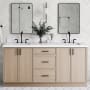 Ariel Kelly 72" Free Standing Double Basin Vanity Set with Cabinet and Quartz Vanity Top White Oak