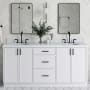 Ariel Kelly 73" Free Standing Double Basin Vanity Set with Cabinet and Quartz Vanity Top White