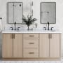 Ariel Kelly 73" Free Standing Double Basin Vanity Set with Cabinet and Quartz Vanity Top White Oak