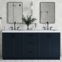 Ariel Kelly 72" Free Standing Double Basin Vanity Set with Cabinet and Quartz Vanity Top Midnight Blue
