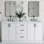 Ariel Kelly 72" Free Standing Double Basin Vanity Set with Cabinet and Quartz Vanity Top White